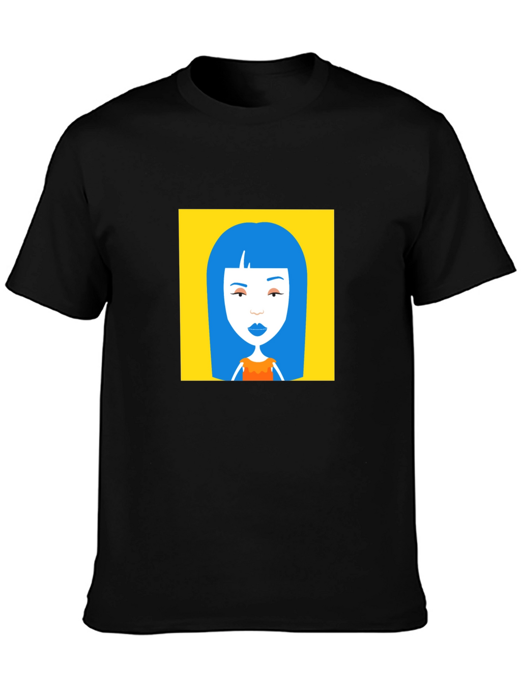 Graphic Tee - Blue Hair Cartoon Art