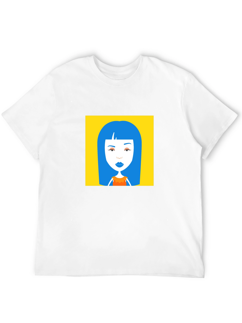 Graphic Tee - Blue Hair Cartoon Art