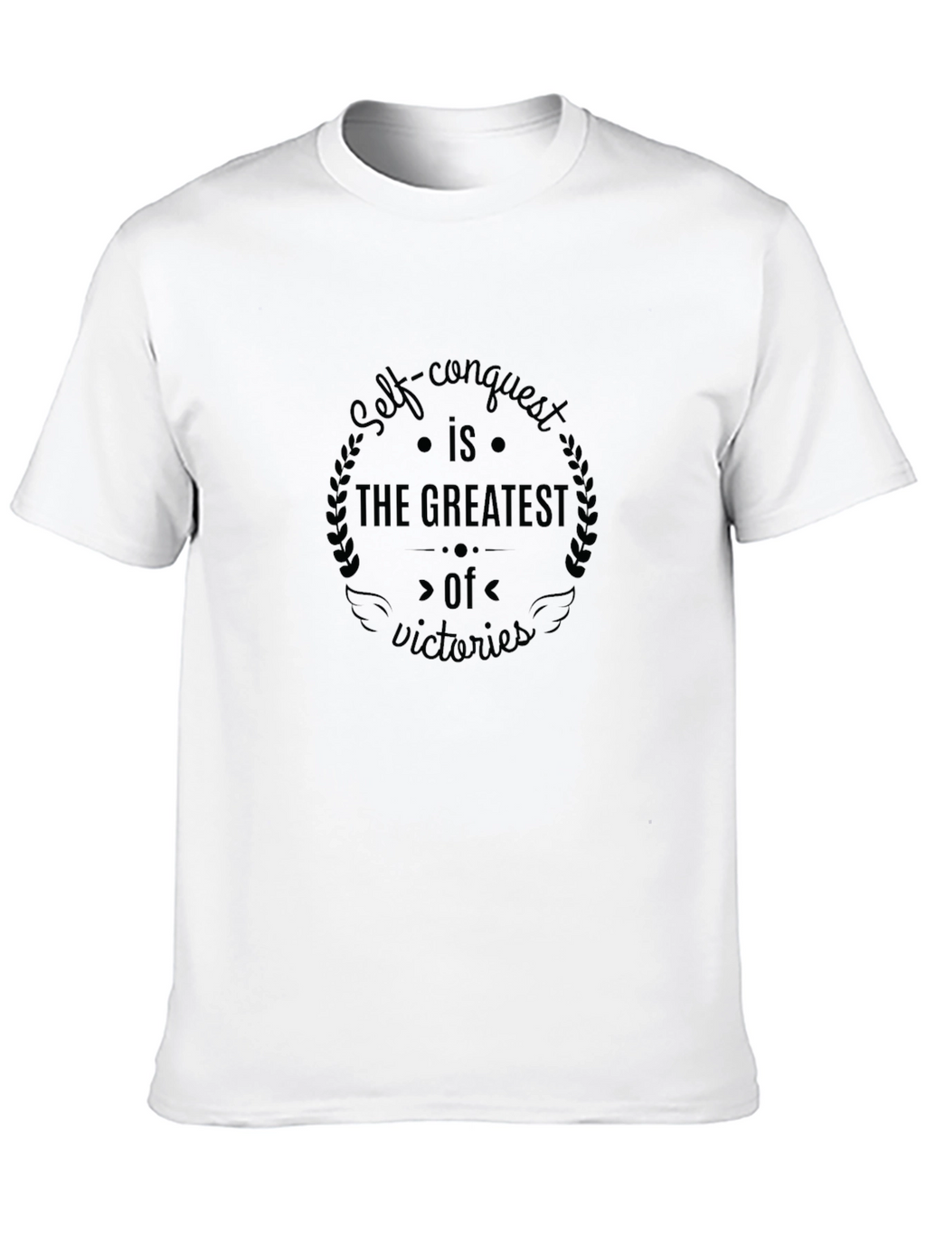 Self-Conquest Graphic Tee - Motivational Black T-Shirt