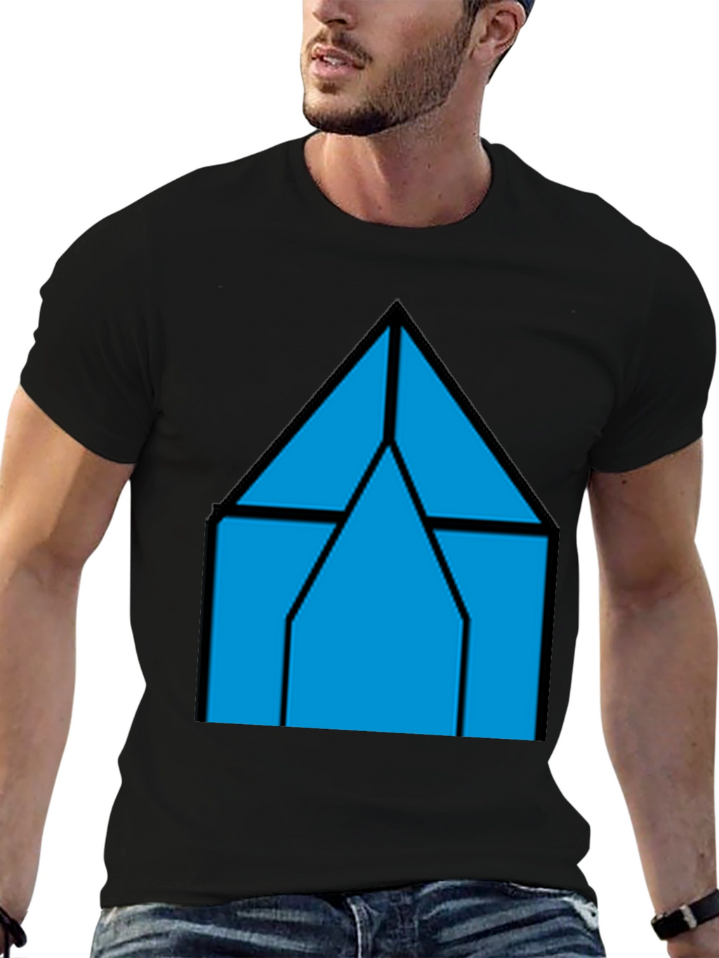 Geometric House T-Shirt - Modern Style