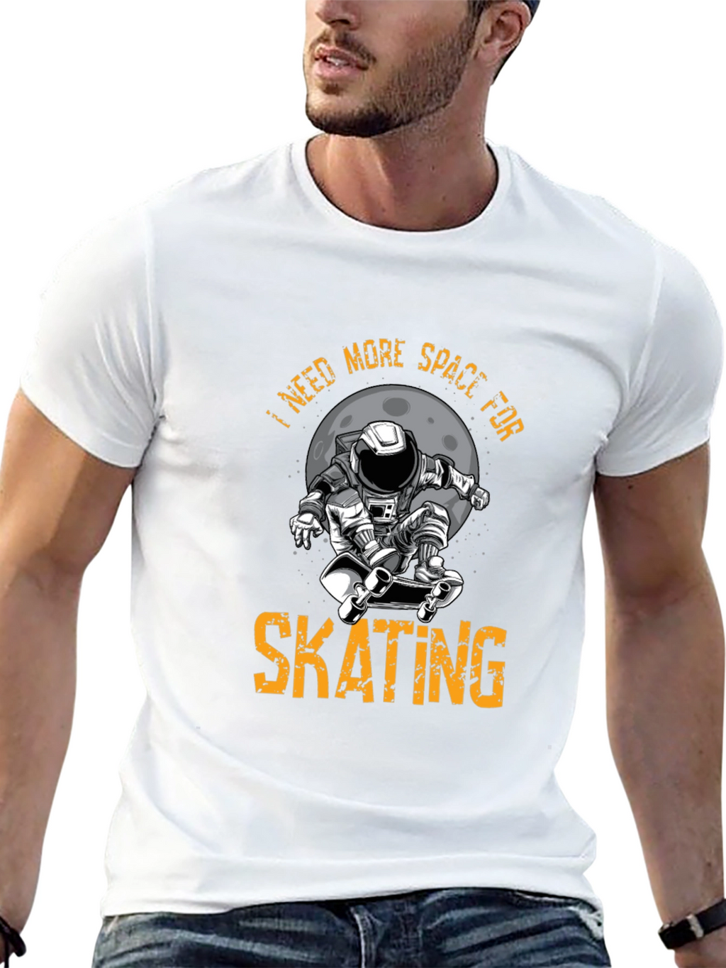 Skating Astronaut Graphic T-Shirt