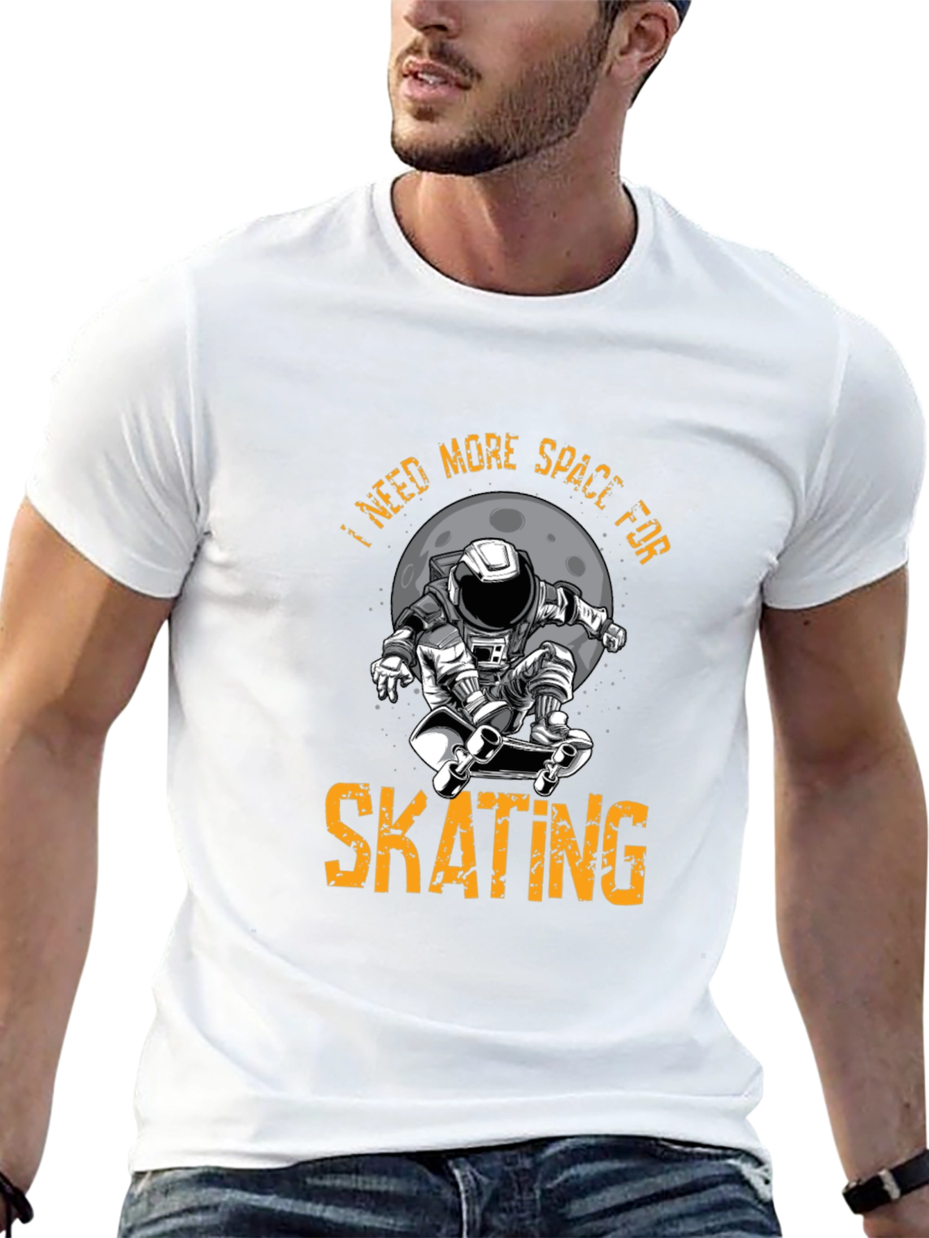 Skating Astronaut Graphic T-Shirt