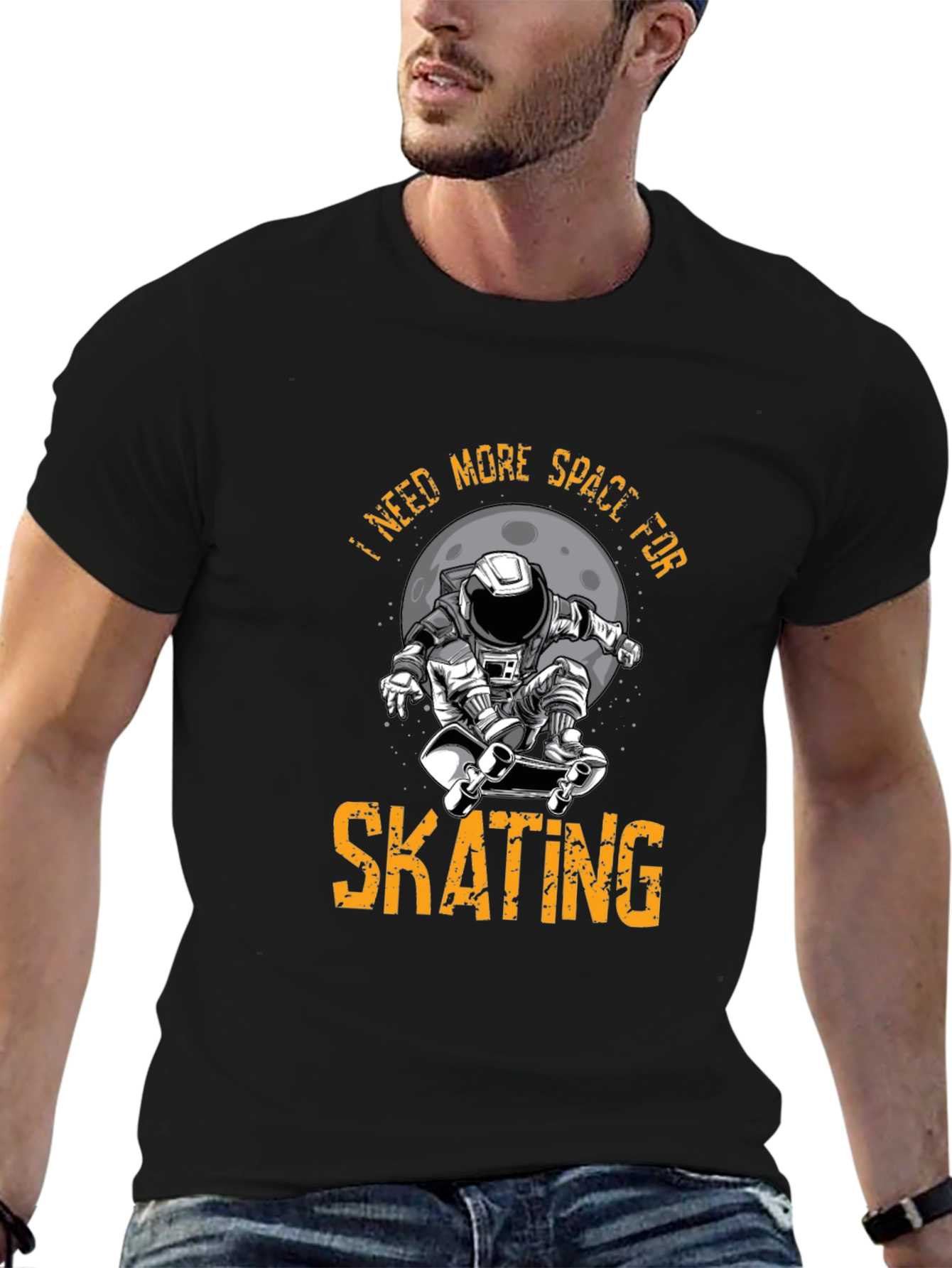 Skating Astronaut Graphic T-Shirt