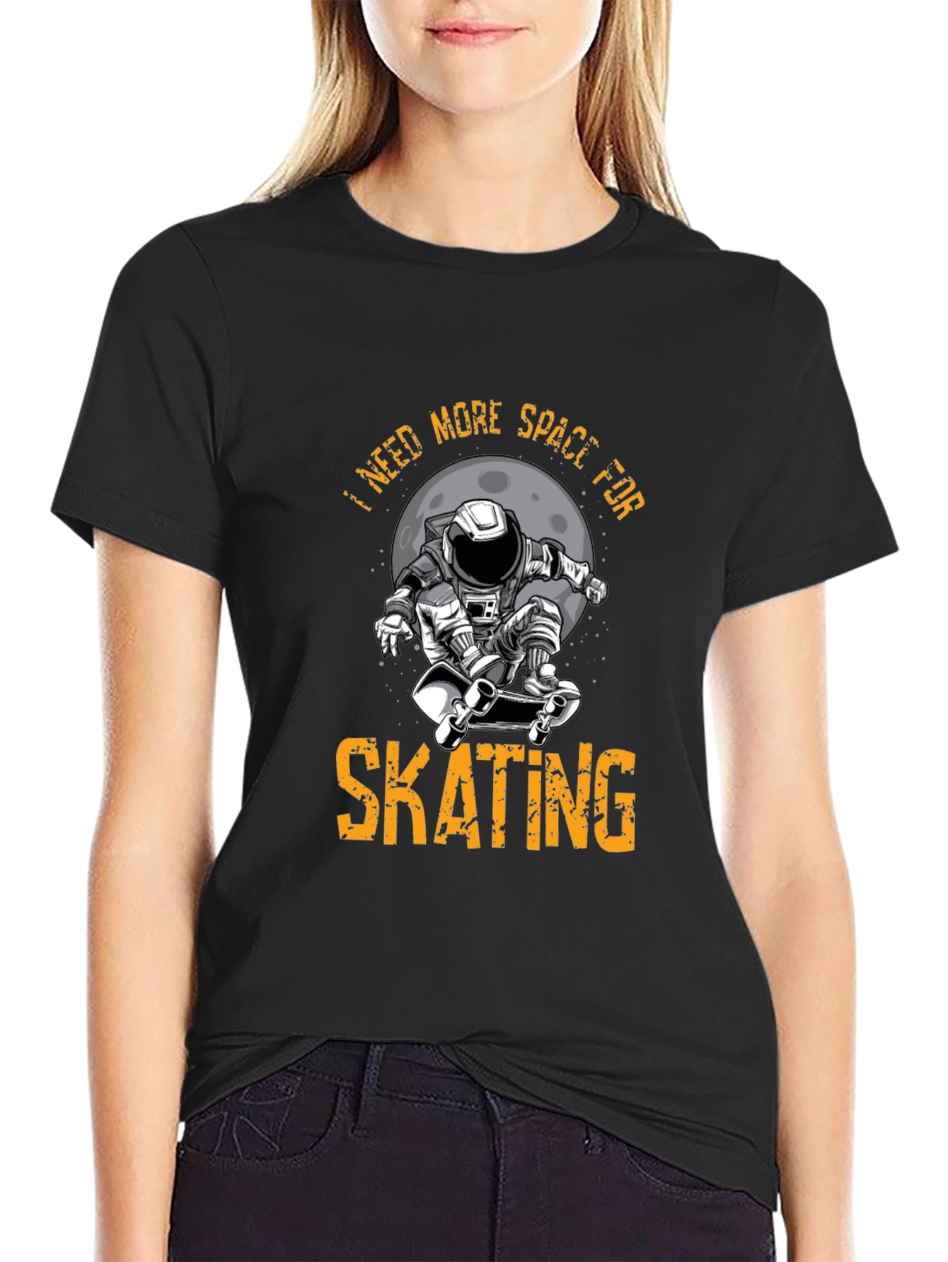 Skating Astronaut Graphic T-Shirt
