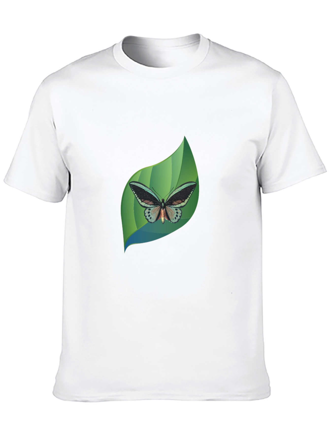 Butterfly Leaf Graphic Black T-Shirt