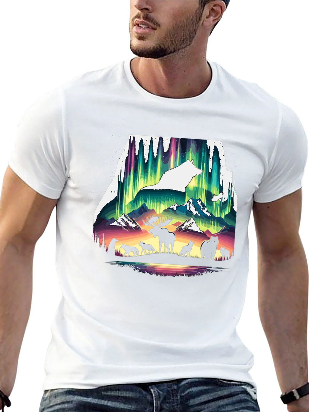 Wildlife Silhouette Graphic Tee - Nature Inspired Shirt