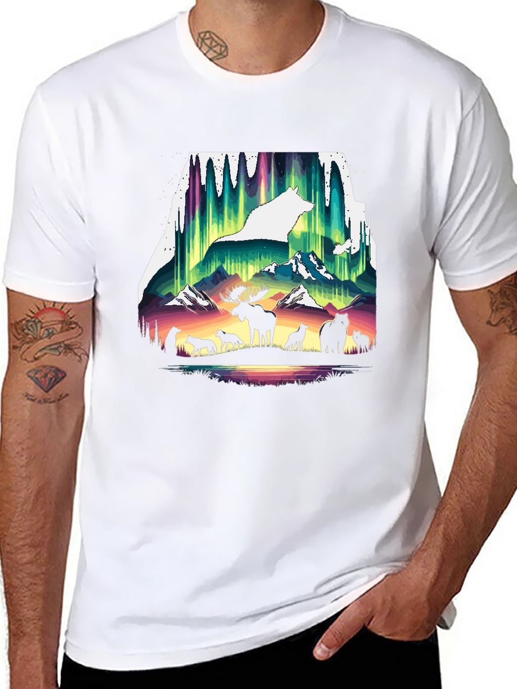 Wildlife Silhouette Graphic Tee - Nature Inspired Shirt