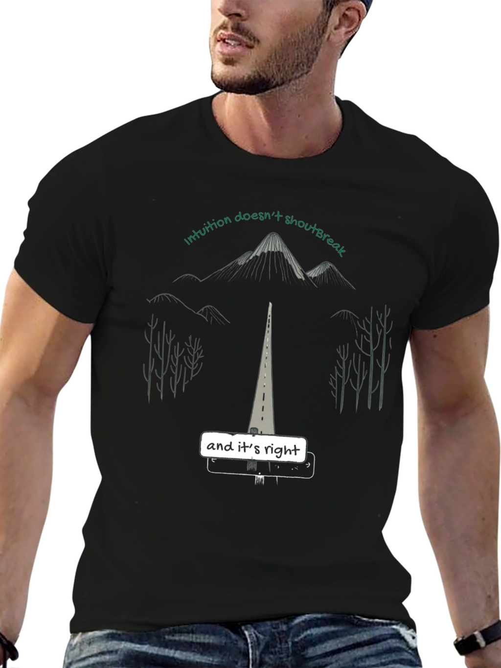 Intuition Tee - Motivational Black Graphic T-Shirt