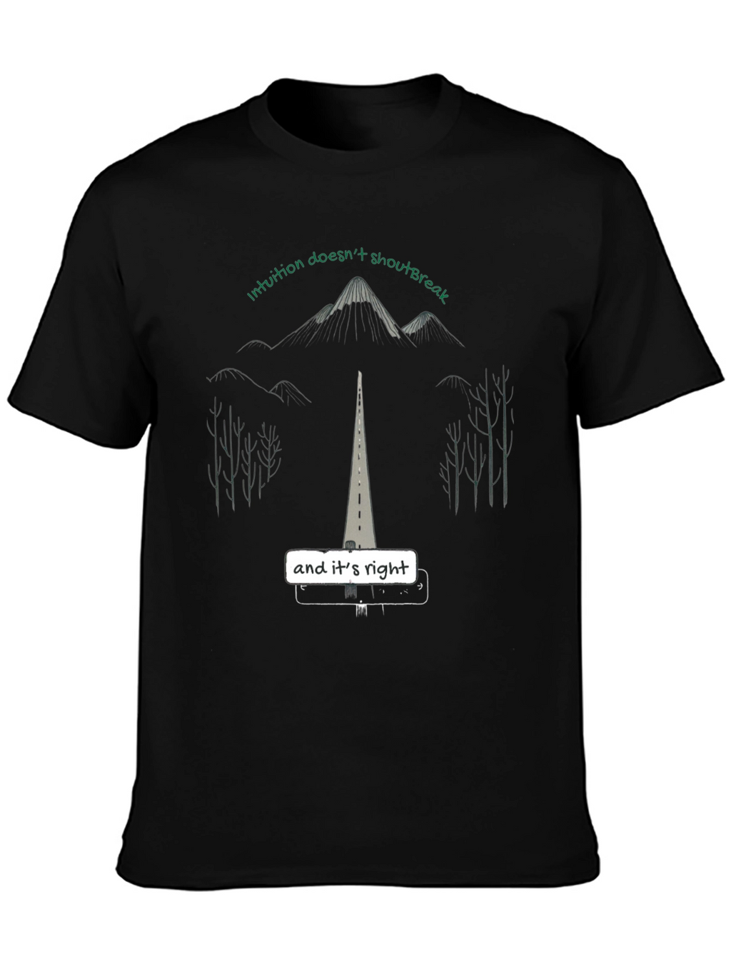 Intuition Tee - Motivational Black Graphic T-Shirt