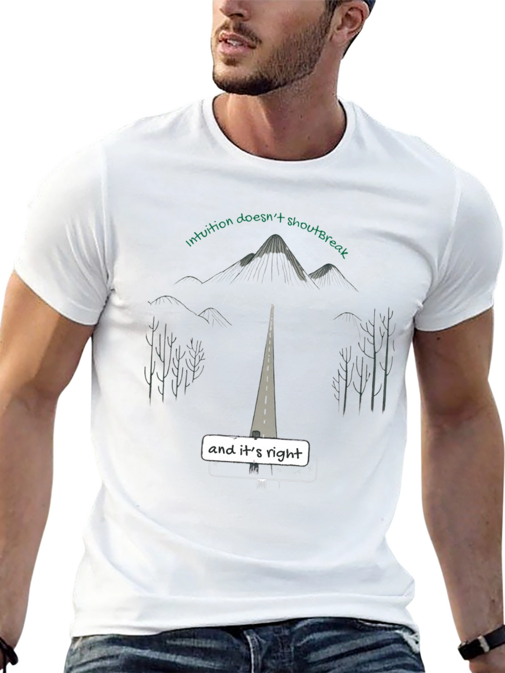 Intuition Tee - Motivational Black Graphic T-Shirt