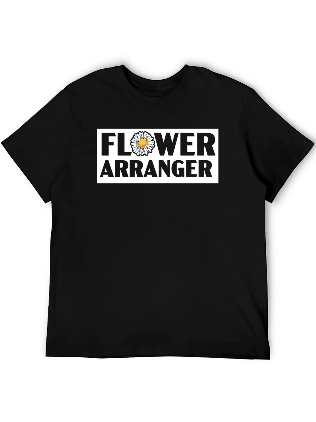 Flower Arranger Graphic Tee - Black Cotton Shirt