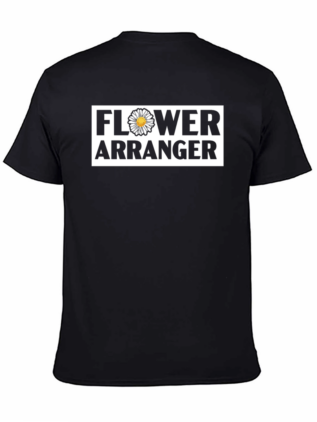 Flower Arranger Graphic Tee - Black Cotton Shirt