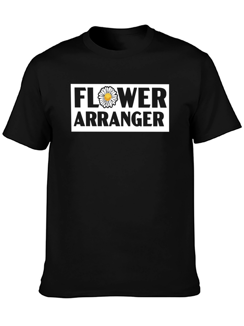 Flower Arranger Graphic Tee - Black Cotton Shirt