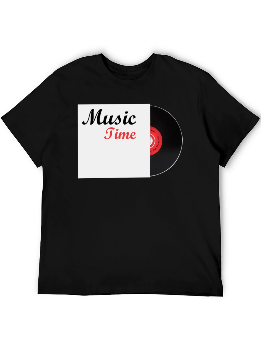 Music Time Vinyl Record Graphic T-Shirt