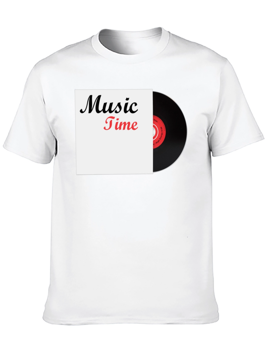 Music Time Vinyl Record Graphic T-Shirt