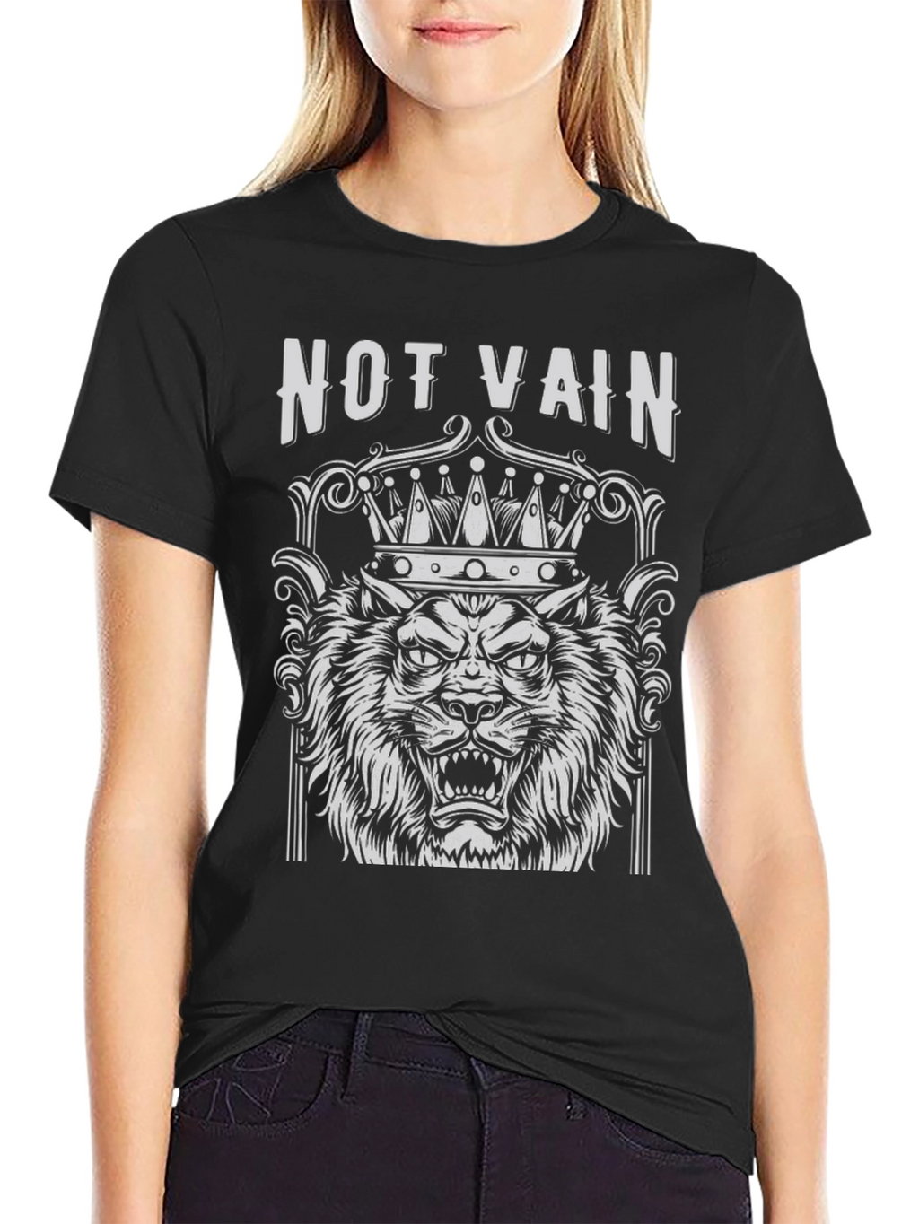 Not Vain Lion Crown Graphic T-Shirt