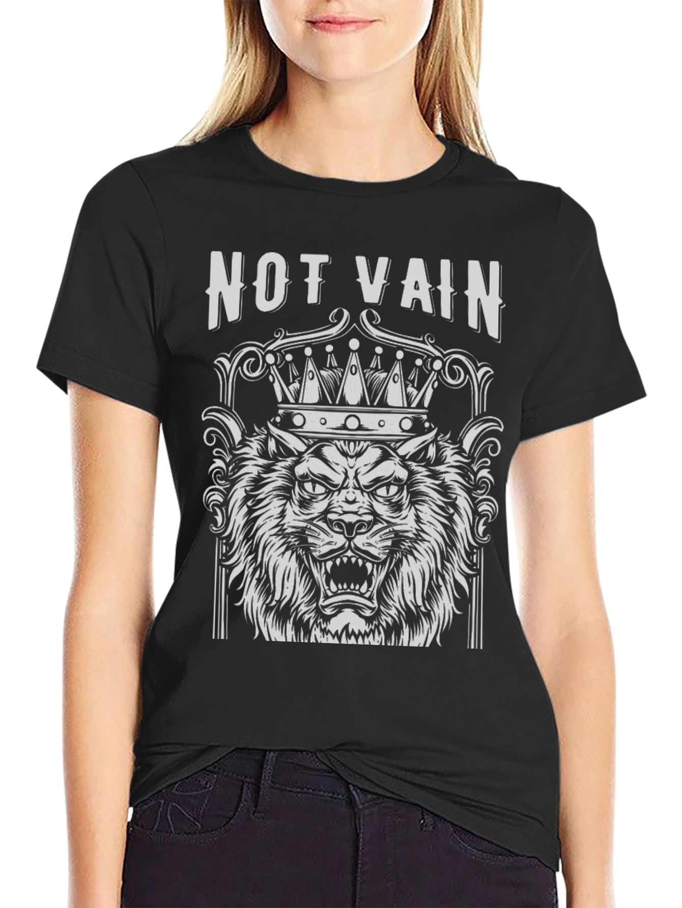 Not Vain Lion Crown Graphic T-Shirt