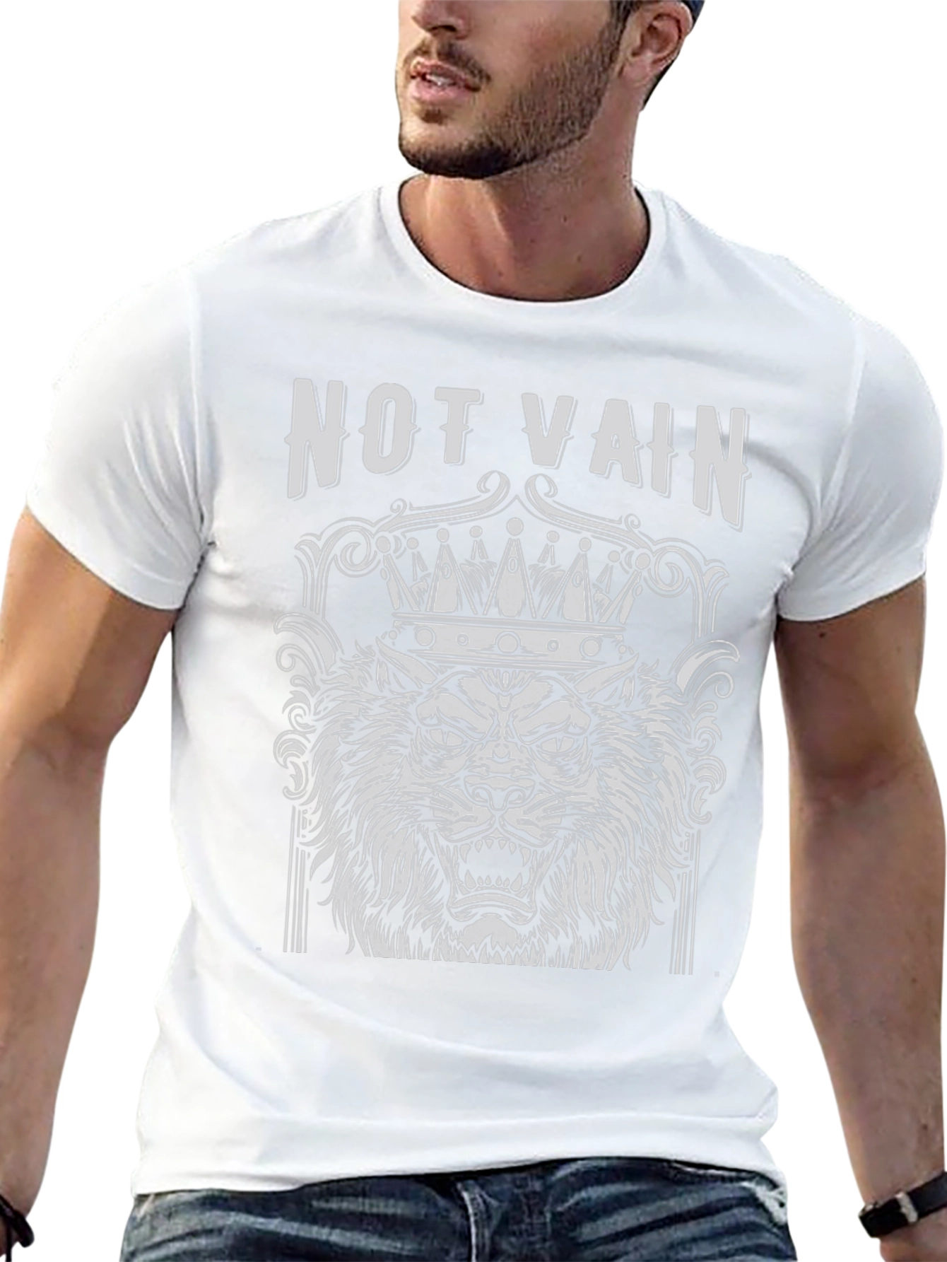 Not Vain Lion Crown Graphic T-Shirt