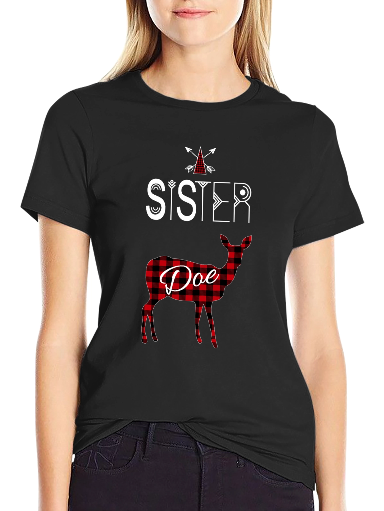 Sister Doe Plaid Graphic Tee