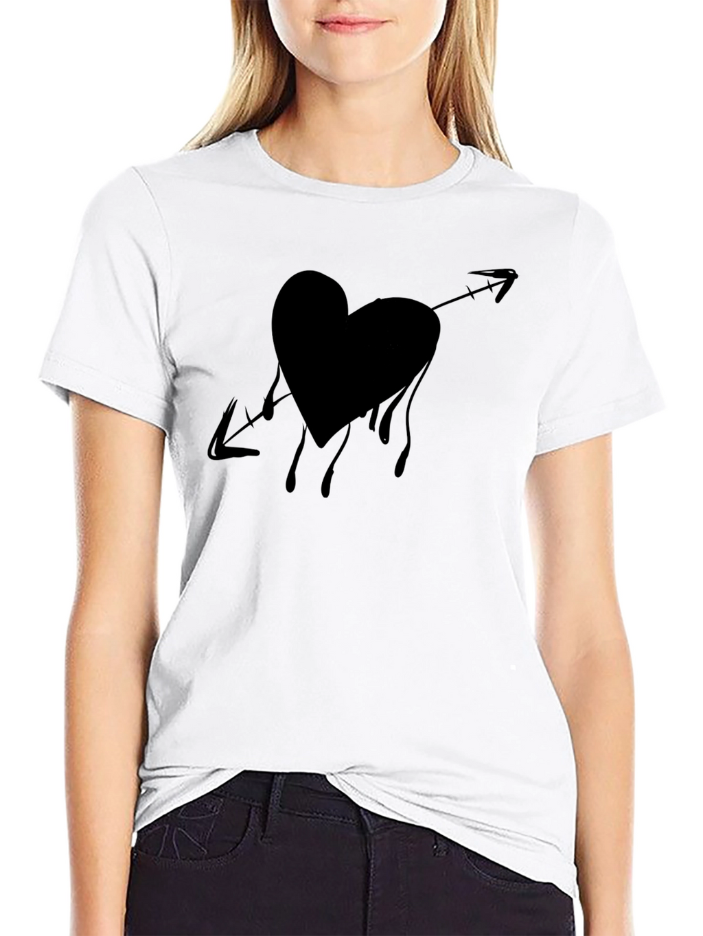 Heart Arrow Graphic Tee - Black