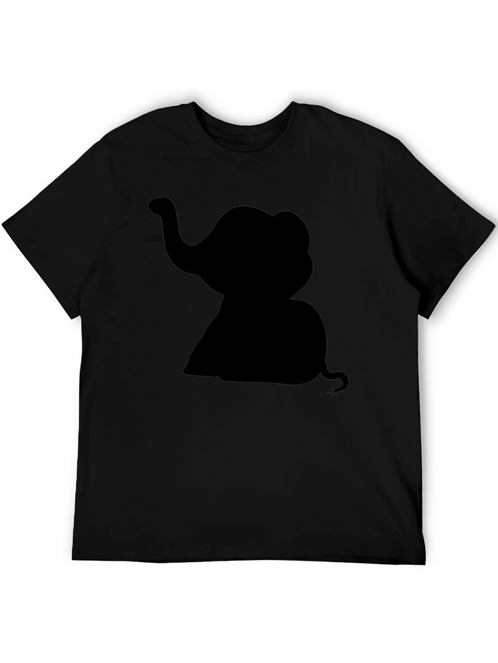 Elephant Silhouette Black T-Shirt - Classic Cotton Tee