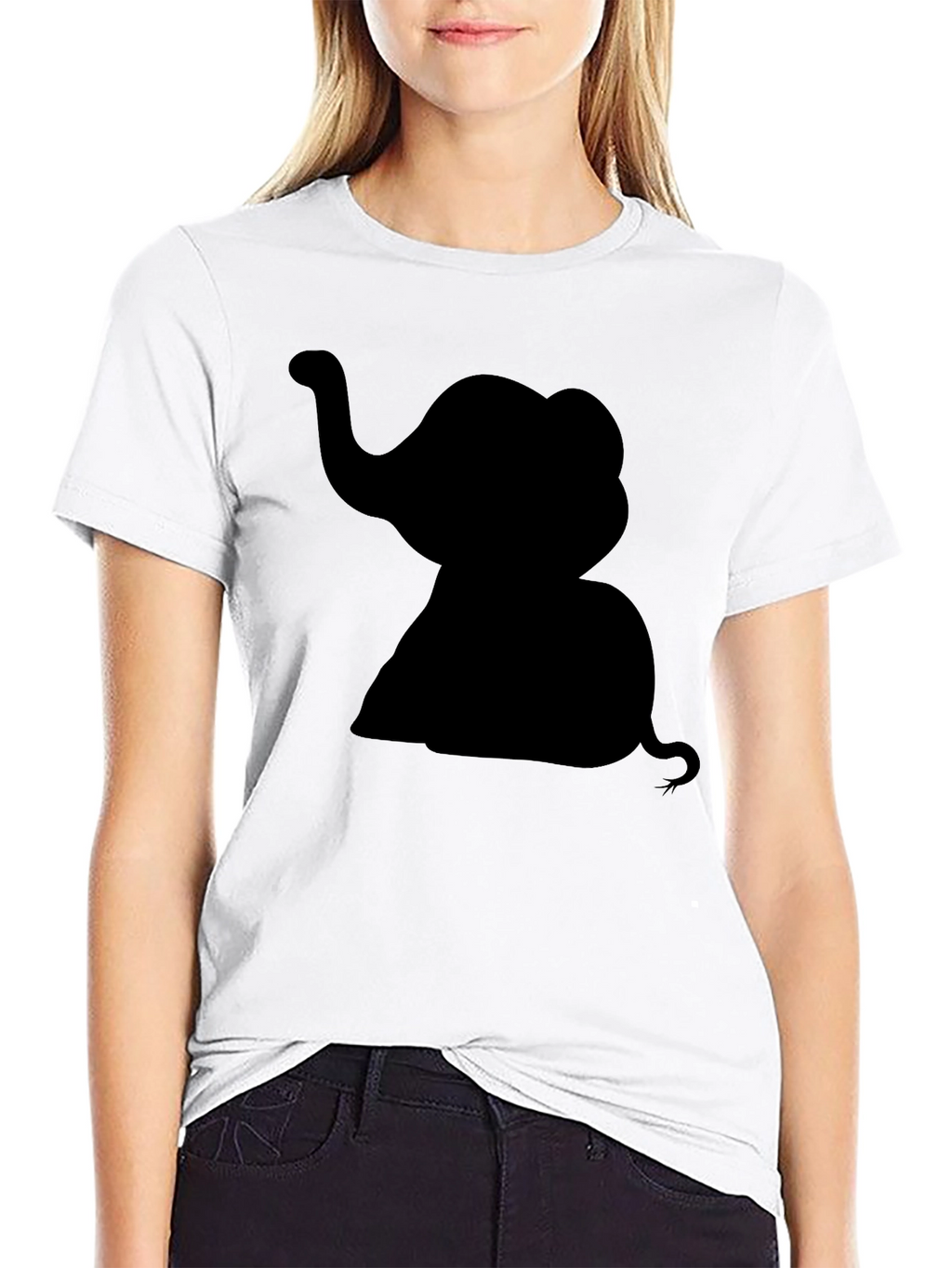 Elephant Silhouette Black T-Shirt - Classic Cotton Tee
