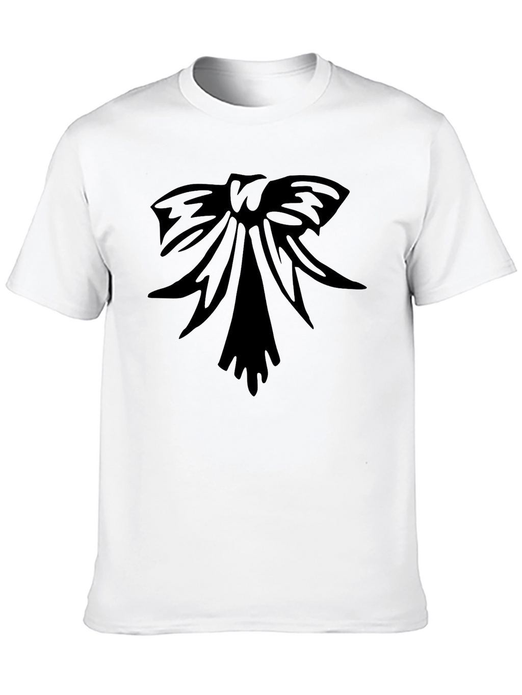 Black T-Shirt with Bow Graphic