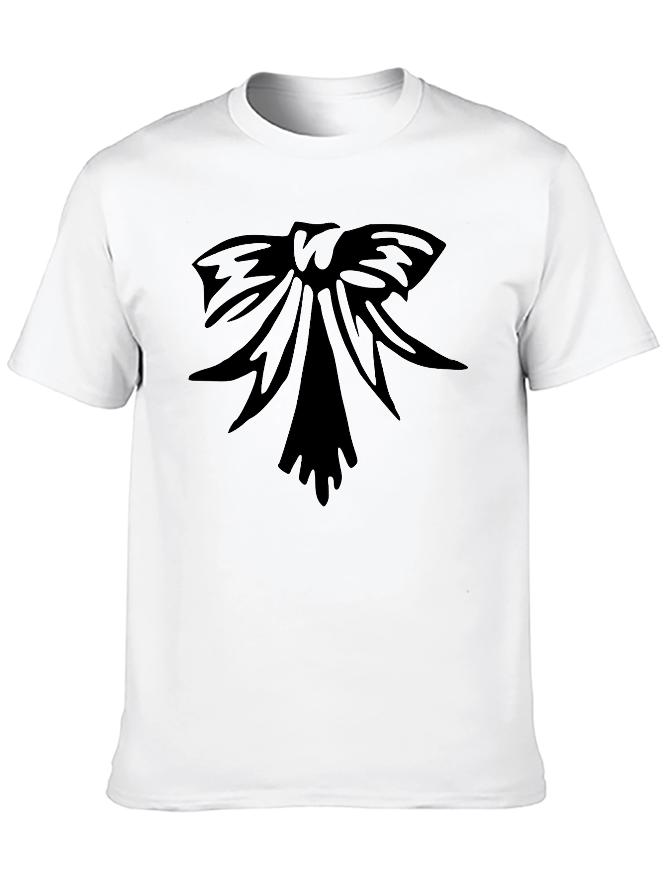 Black T-Shirt with Bow Graphic