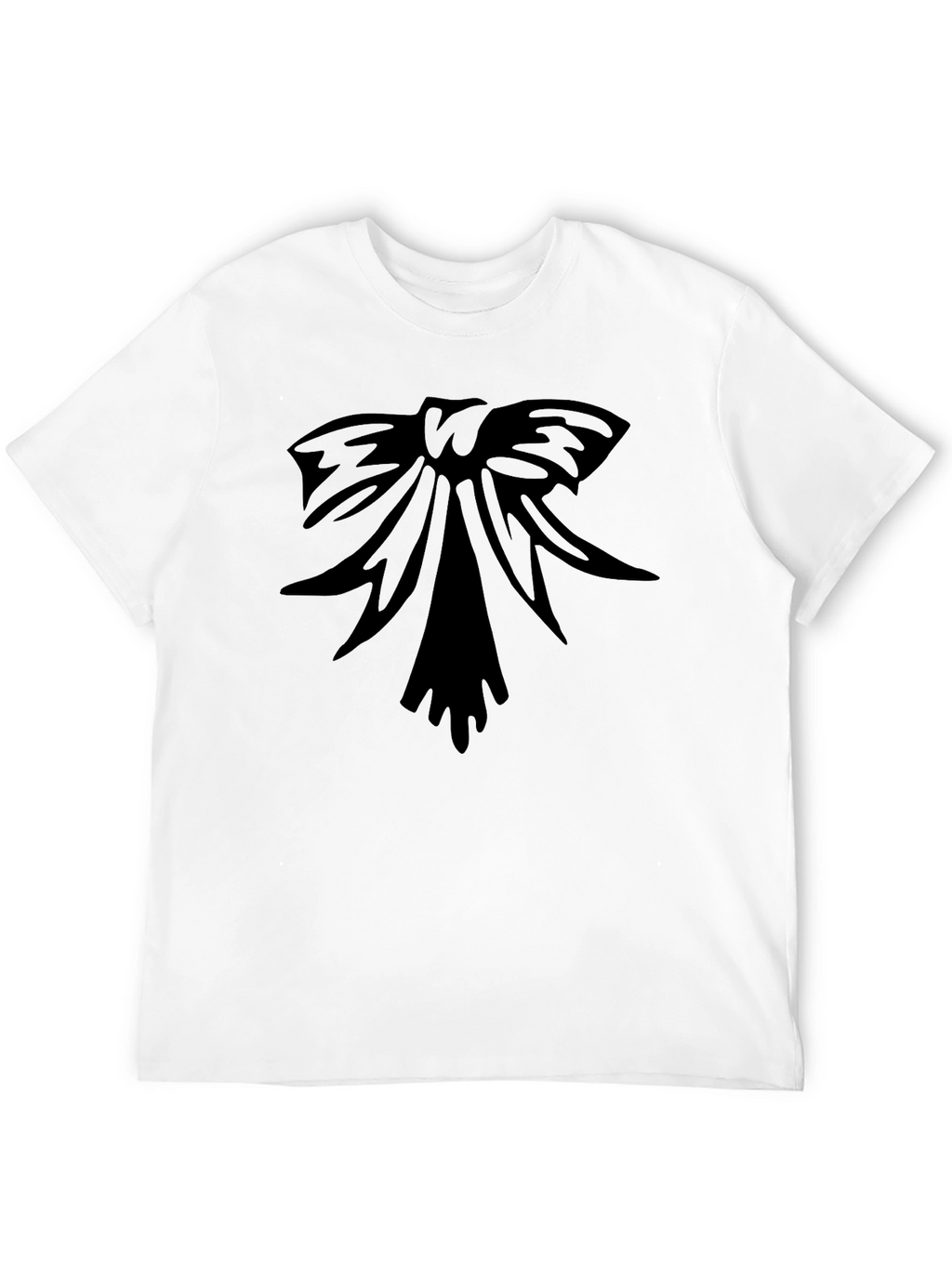 Black T-Shirt with Bow Graphic