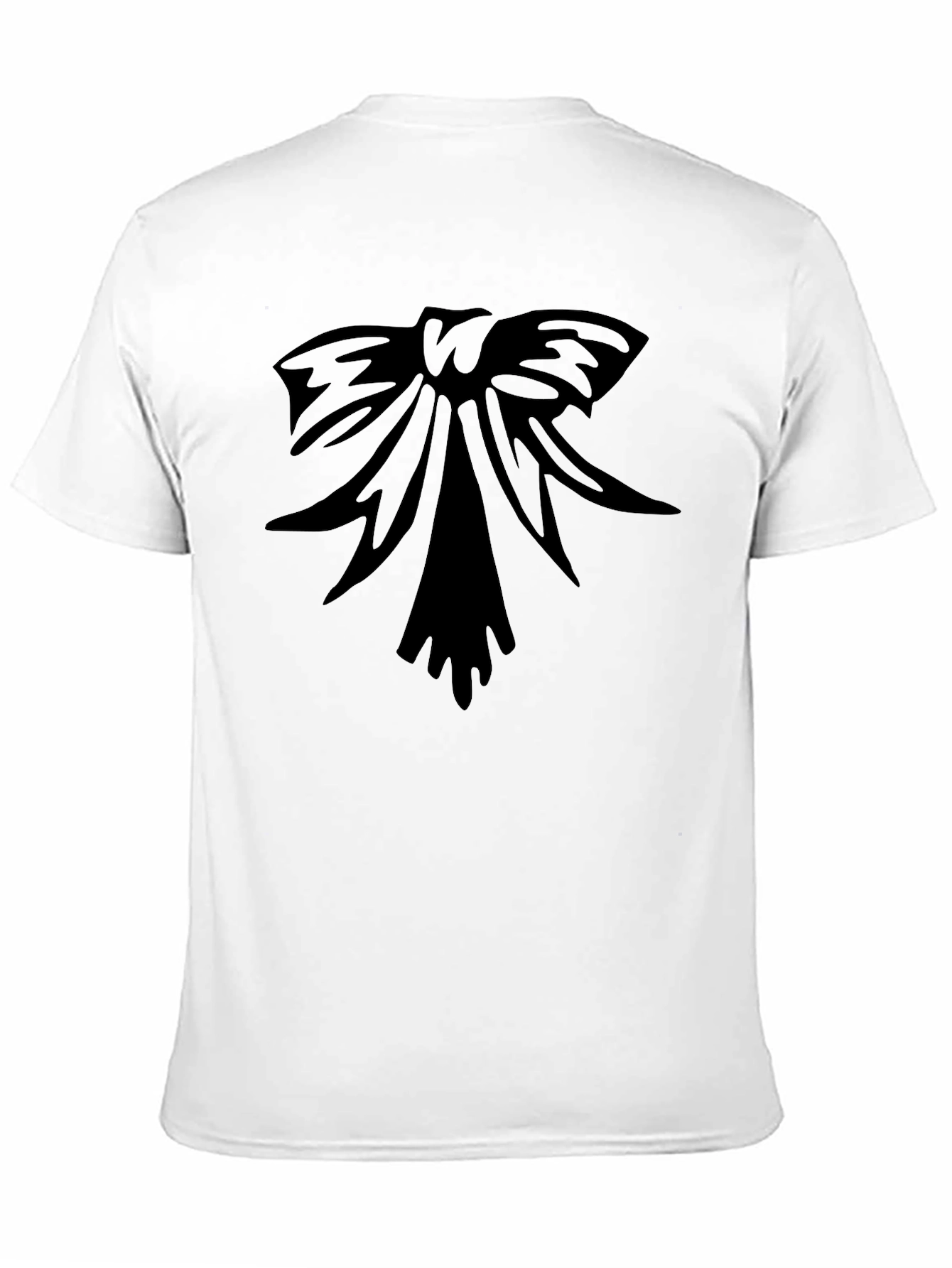 Black T-Shirt with Bow Graphic