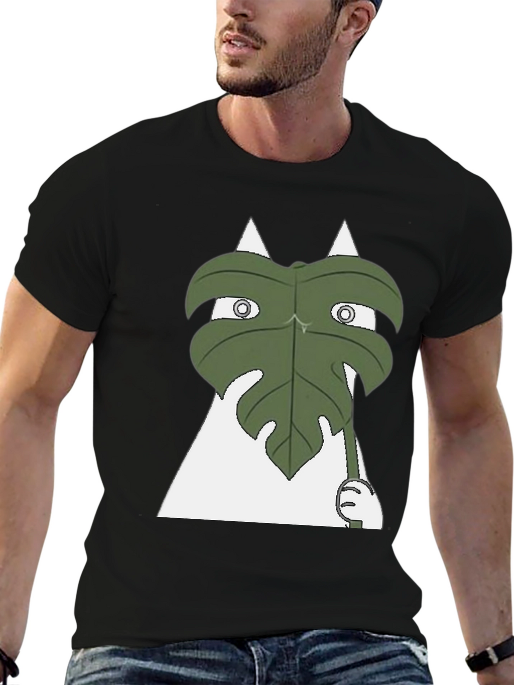 Funny Leaf Peeking T-Shirt