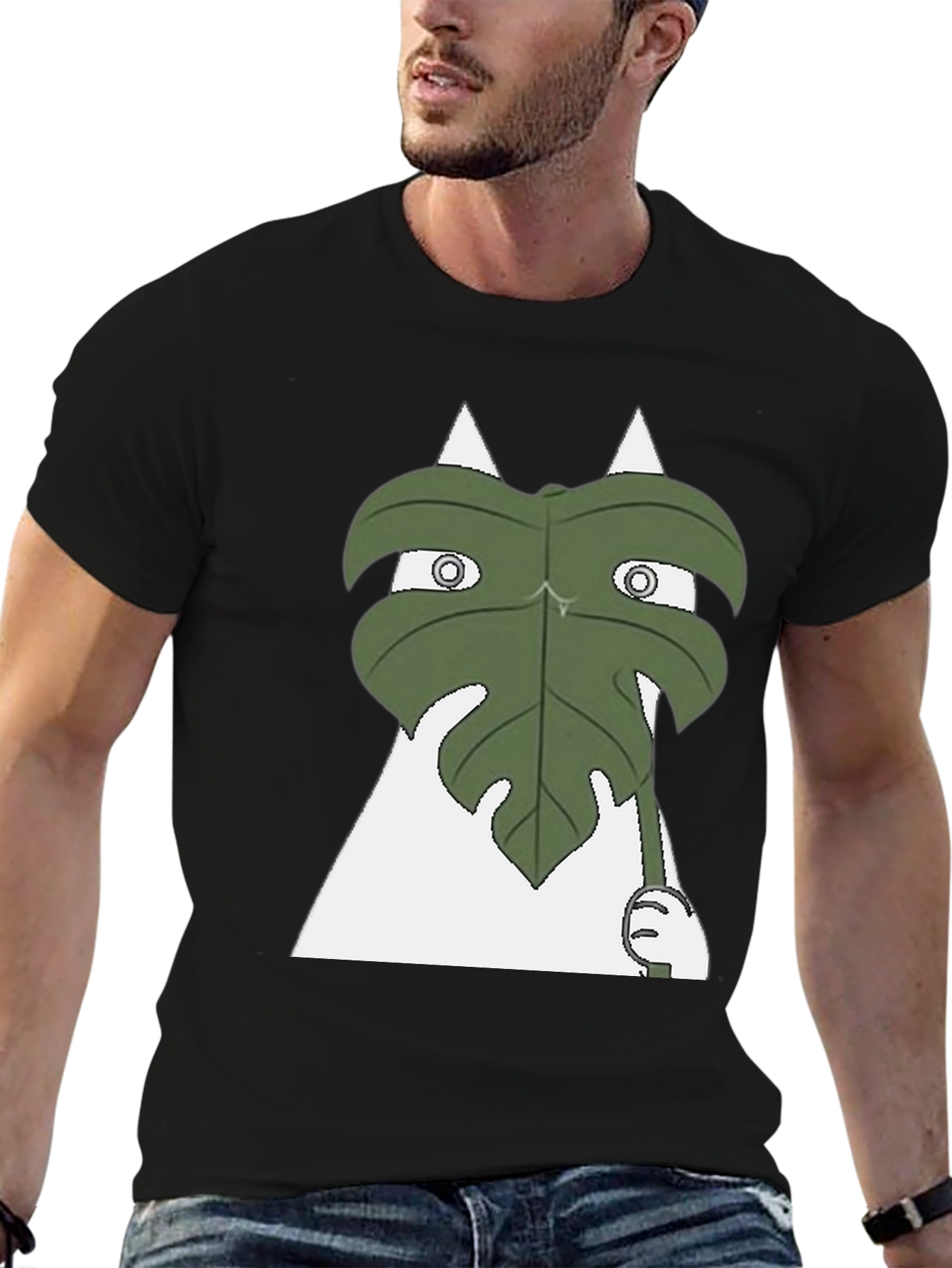 Funny Leaf Peeking T-Shirt