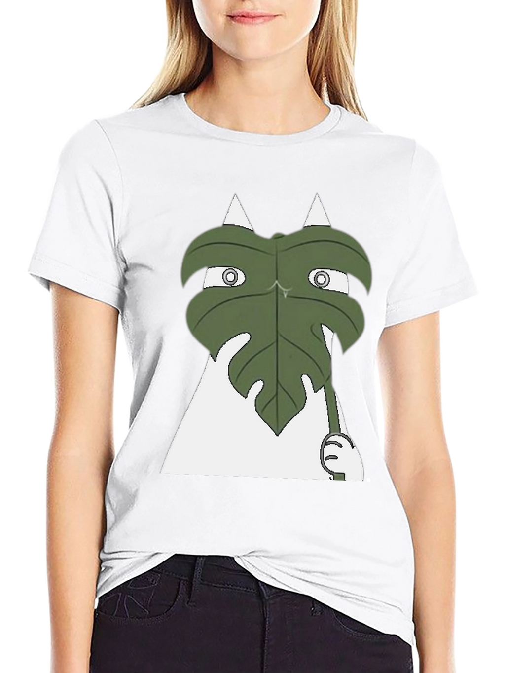 Funny Leaf Peeking T-Shirt