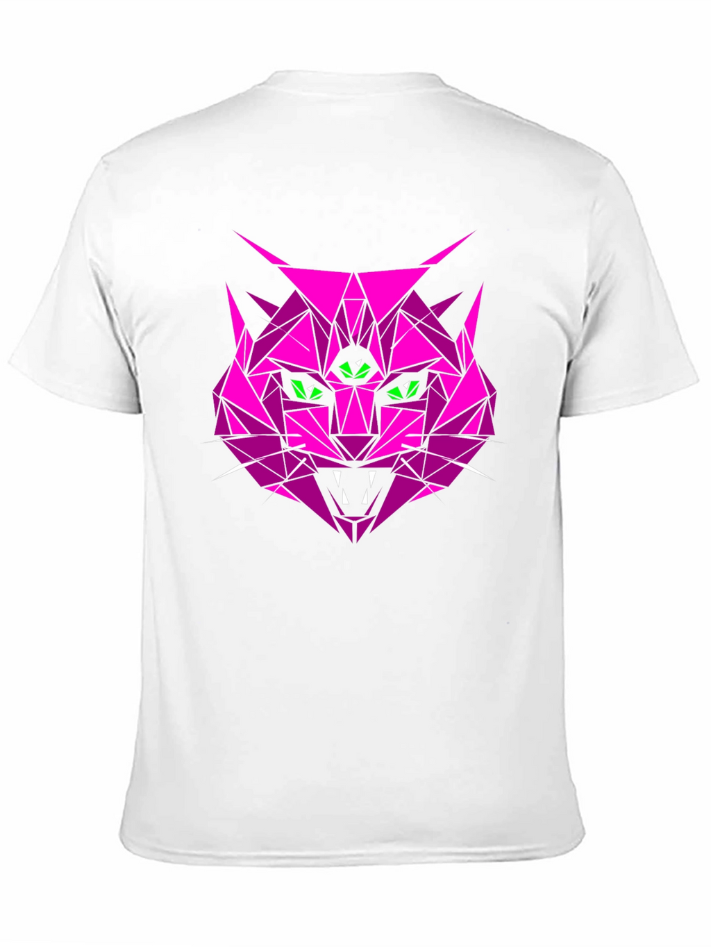 Geometric Pink Cat Graphic T-Shirt