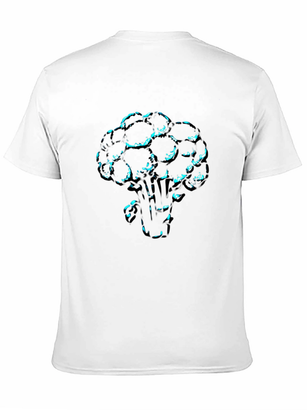 Mens Black T-Shirt with Broccoli Print