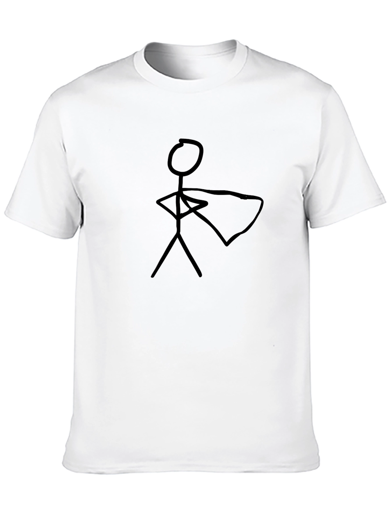 Superhero Stick Figure Black T-Shirt