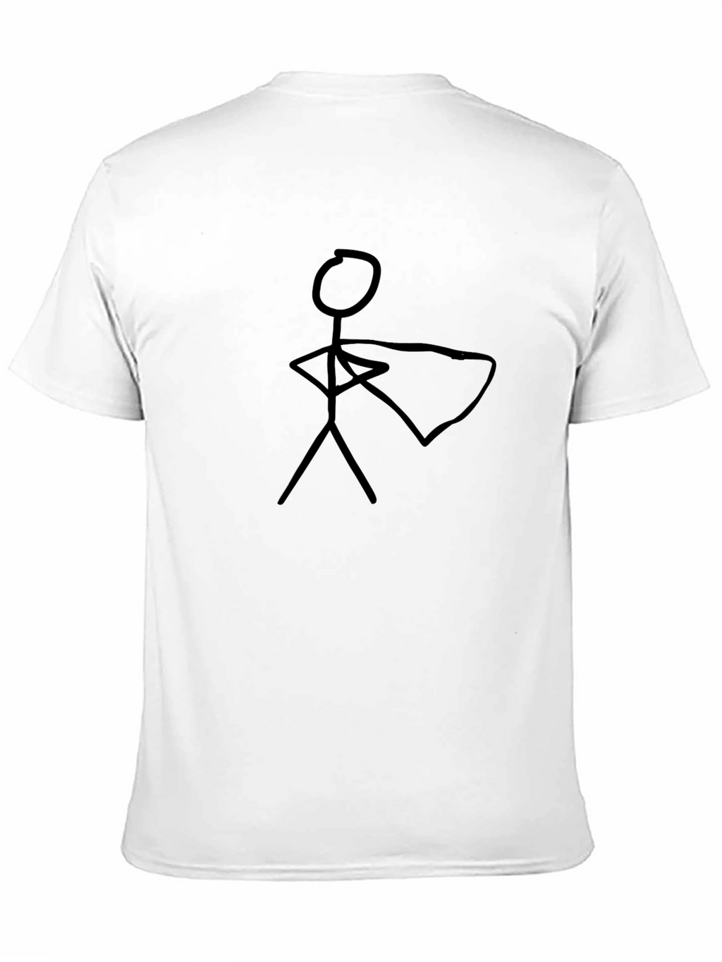 Superhero Stick Figure Black T-Shirt