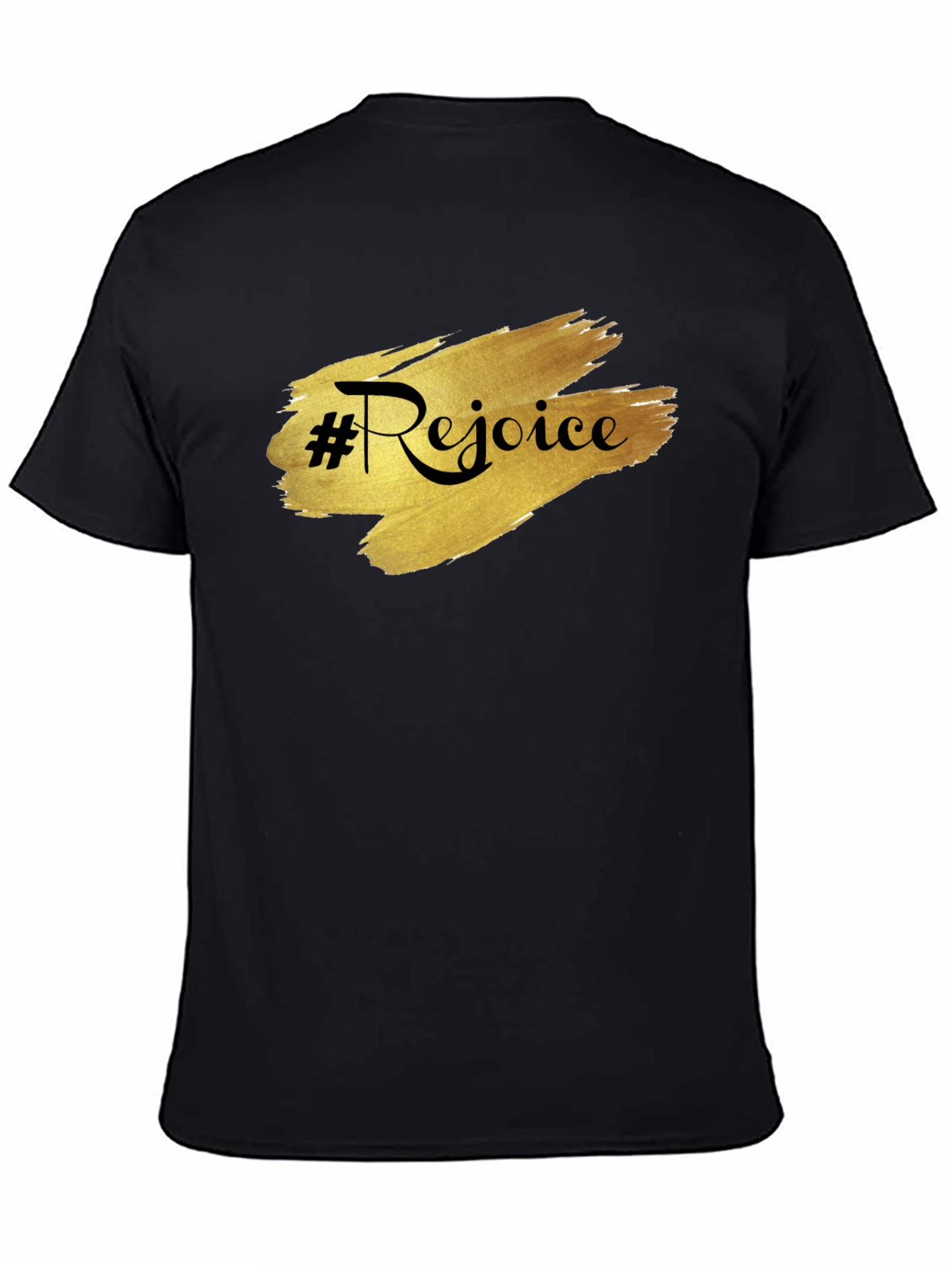 Rejoice Black Tee - Stylish & Comfortable
