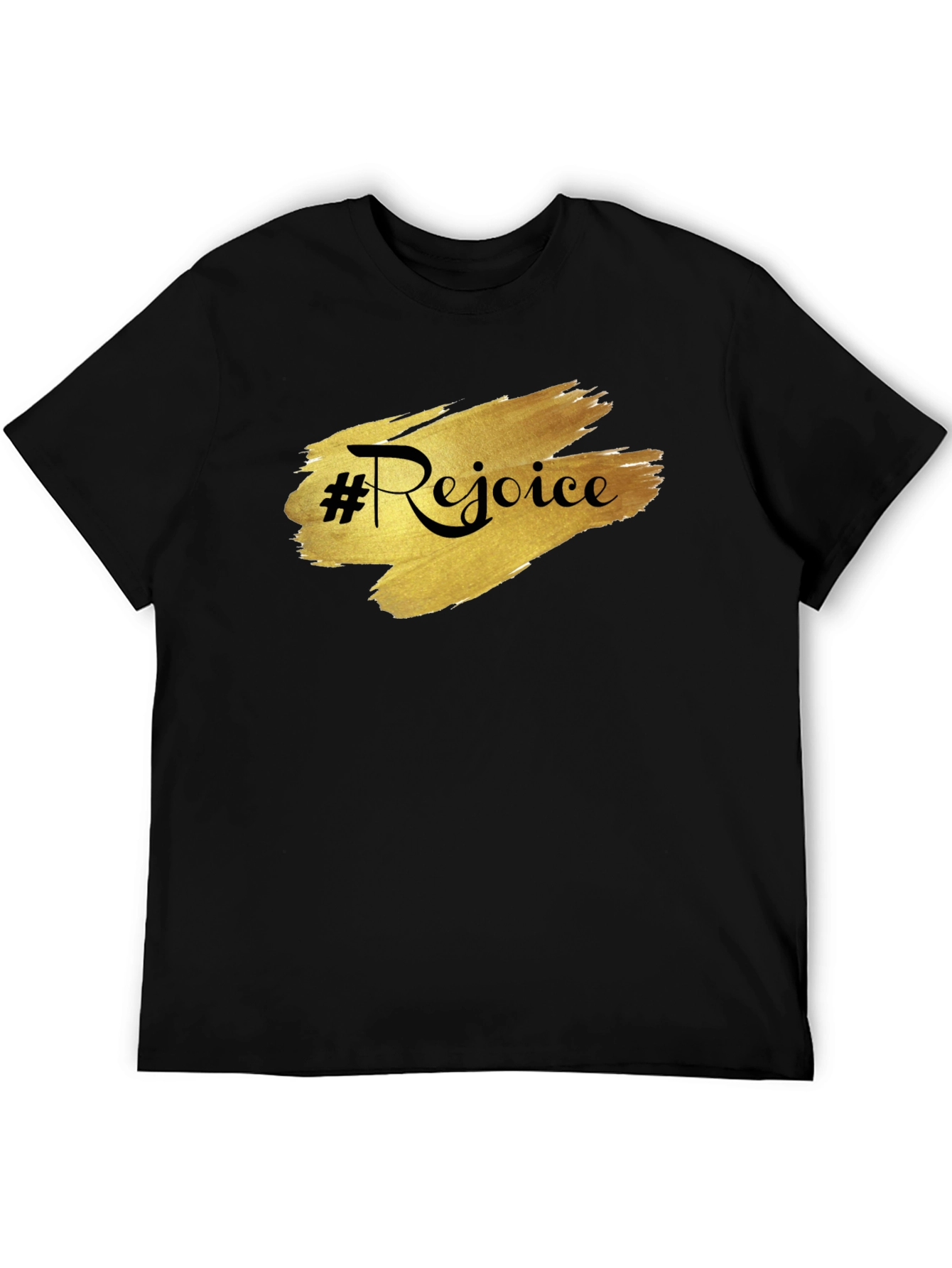 Rejoice Black Tee - Stylish & Comfortable