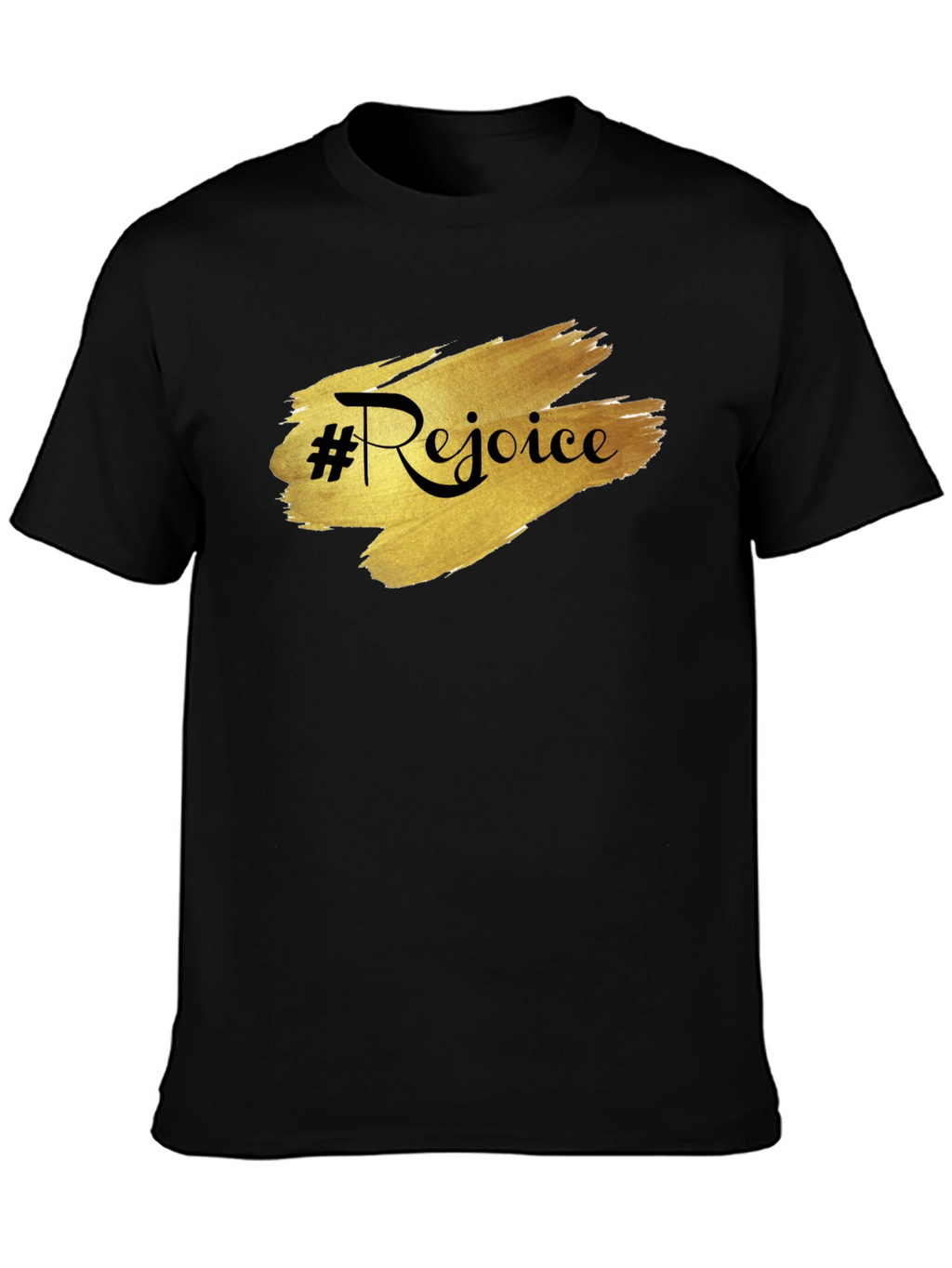Rejoice Black Tee - Stylish & Comfortable