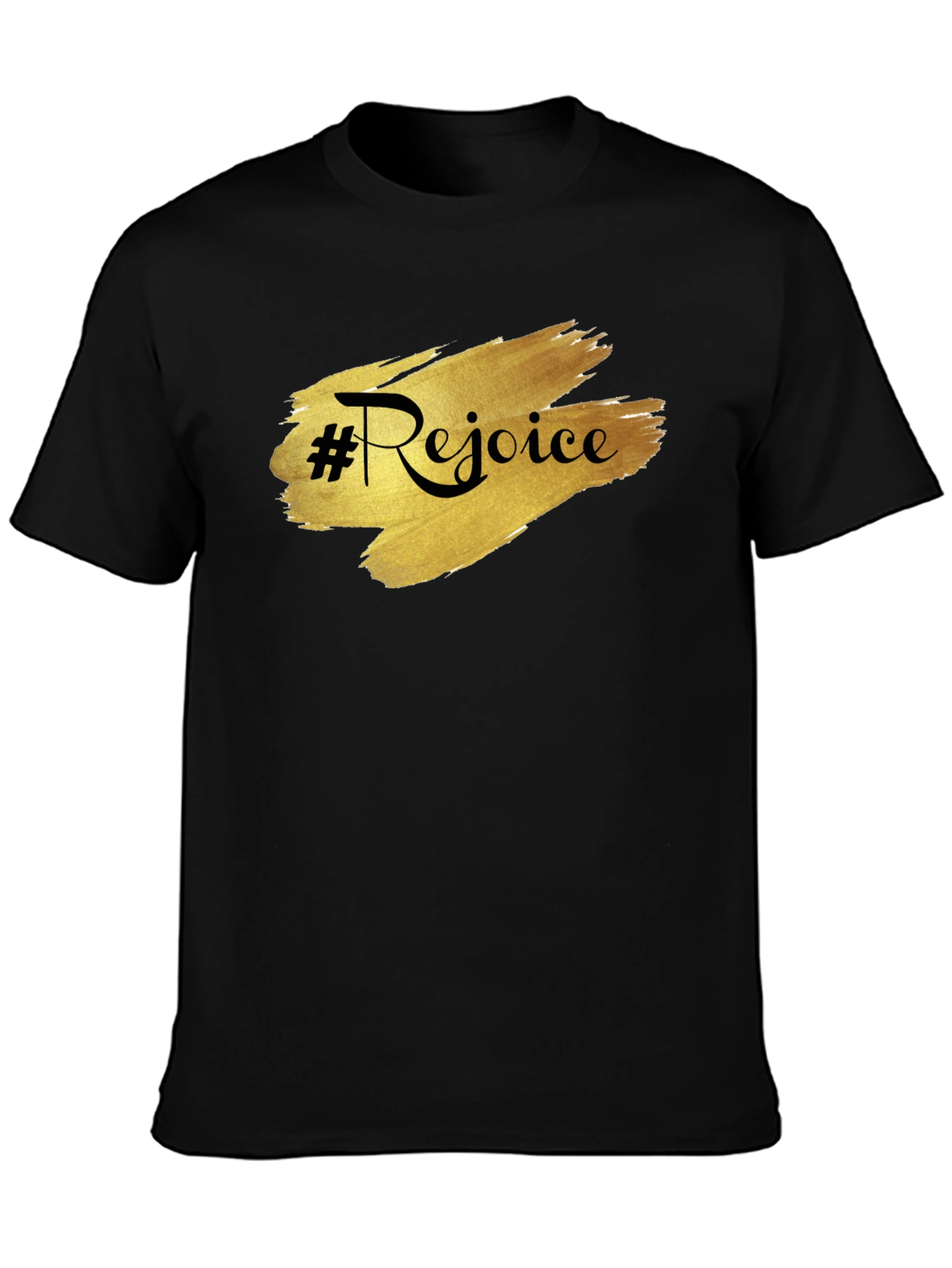 Rejoice Black Tee - Stylish & Comfortable