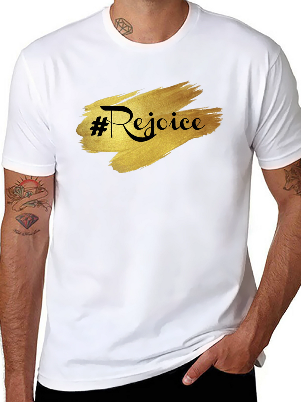 Rejoice Black Tee - Stylish & Comfortable