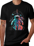 Astronaut Space Graphic Black T-Shirt