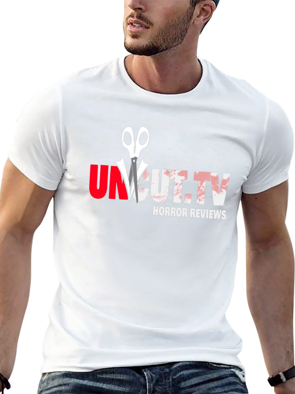 Uncut.TV Horror Reviews Black Graphic T-Shirt