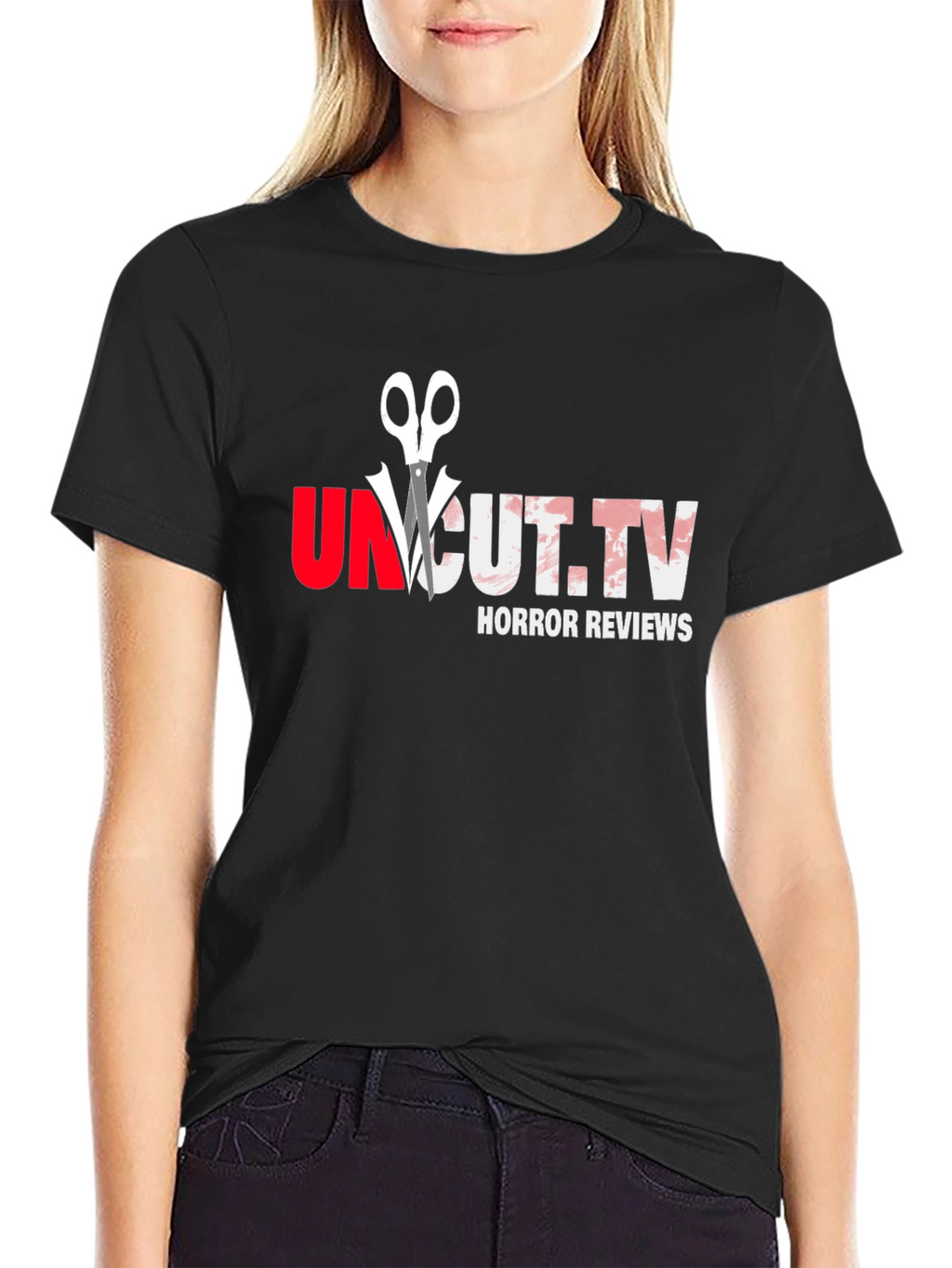 Uncut.TV Horror Reviews Black Graphic T-Shirt