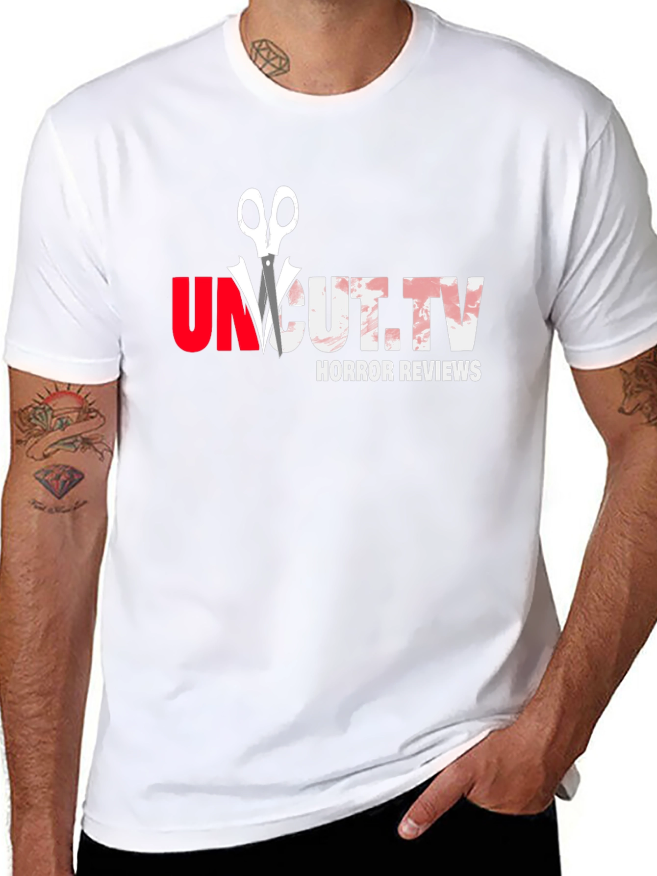 Uncut.TV Horror Reviews Black Graphic T-Shirt