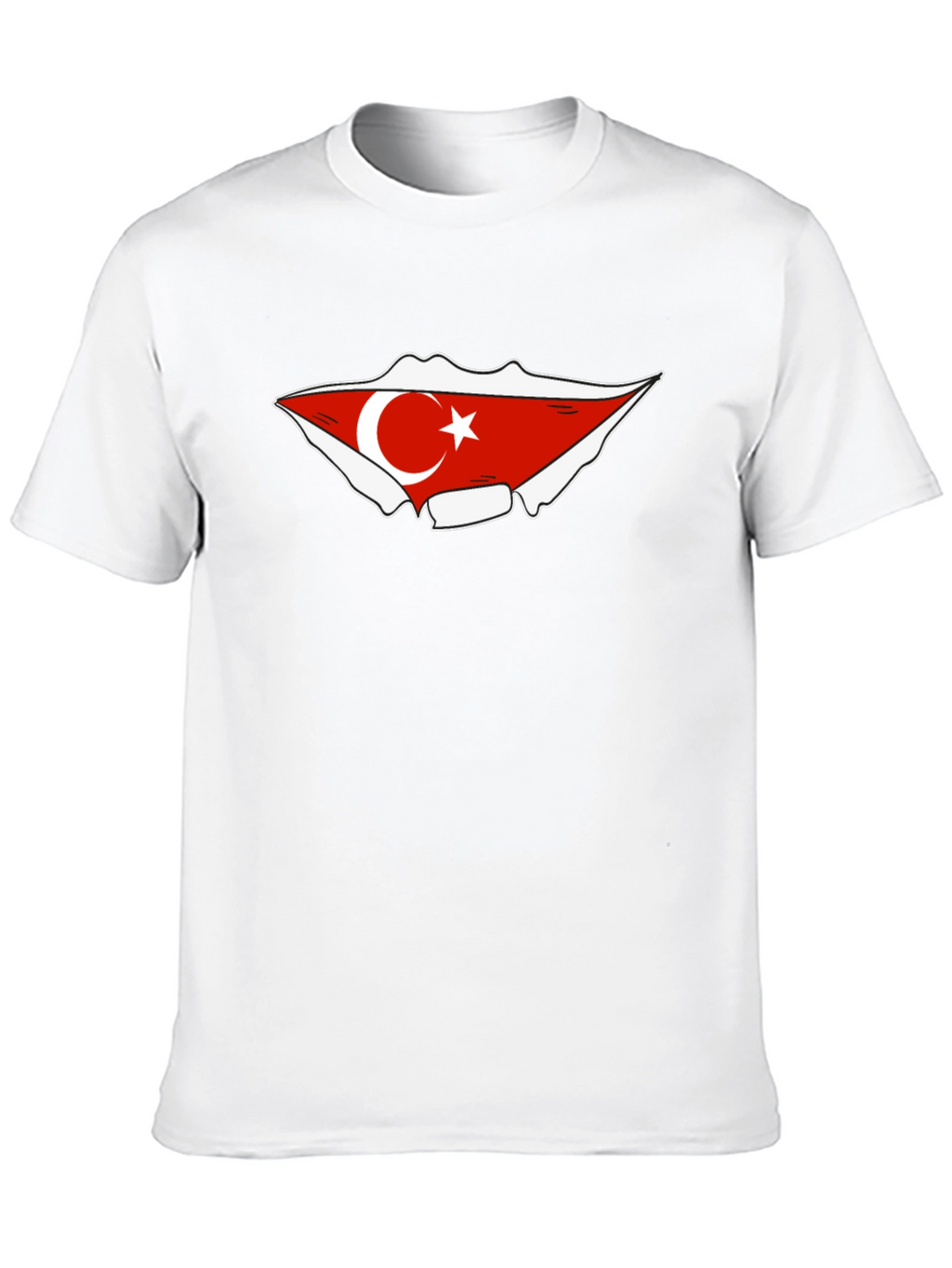 Turkish Flag Graphic Tee - Black Cotton T-Shirt