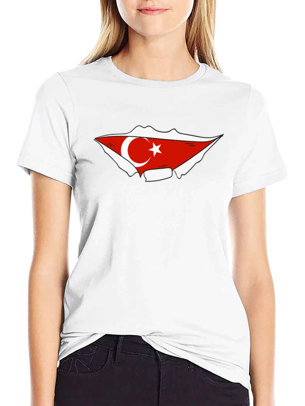 Turkish Flag Graphic Tee - Black Cotton T-Shirt