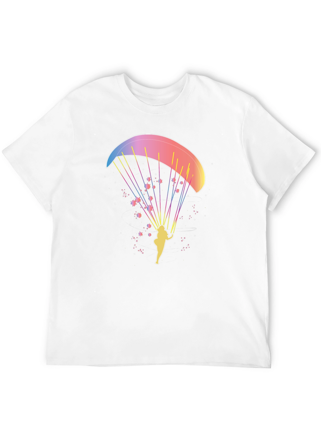 Paragliding Graphic Tee - Black Cotton T-Shirt