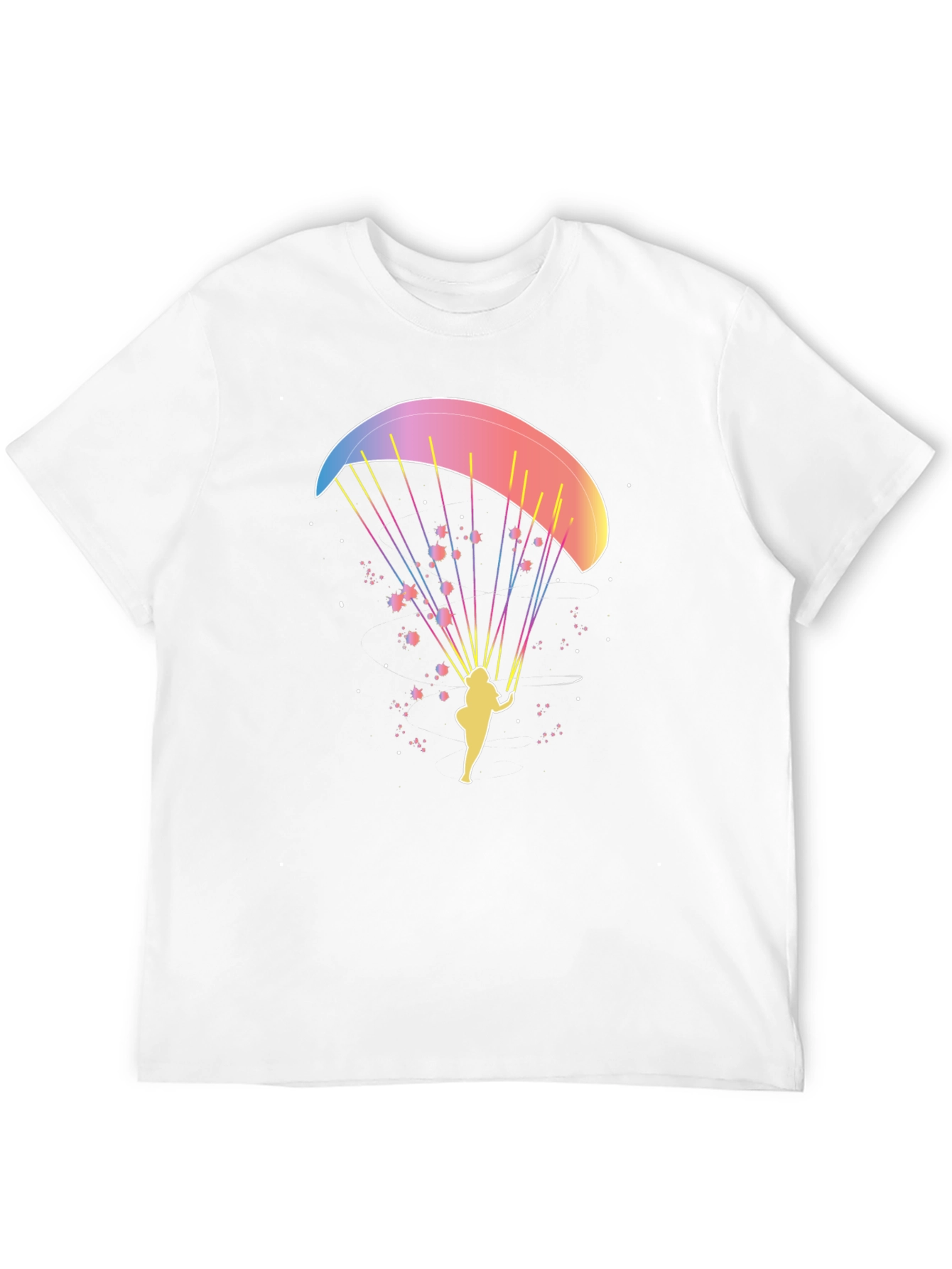 Paragliding Graphic Tee - Black Cotton T-Shirt